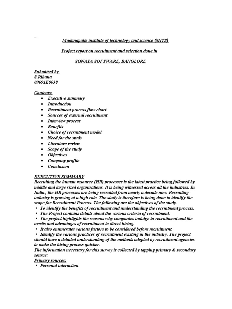 EXECUTIVE SUMMARY Human Resource Management Human Resources