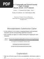 Lecture 5 - Symmetric Key Cryptography