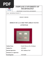 Tshwane University of Technology: Design of A 2.4 GHZ Wifi Array Patch Antennas