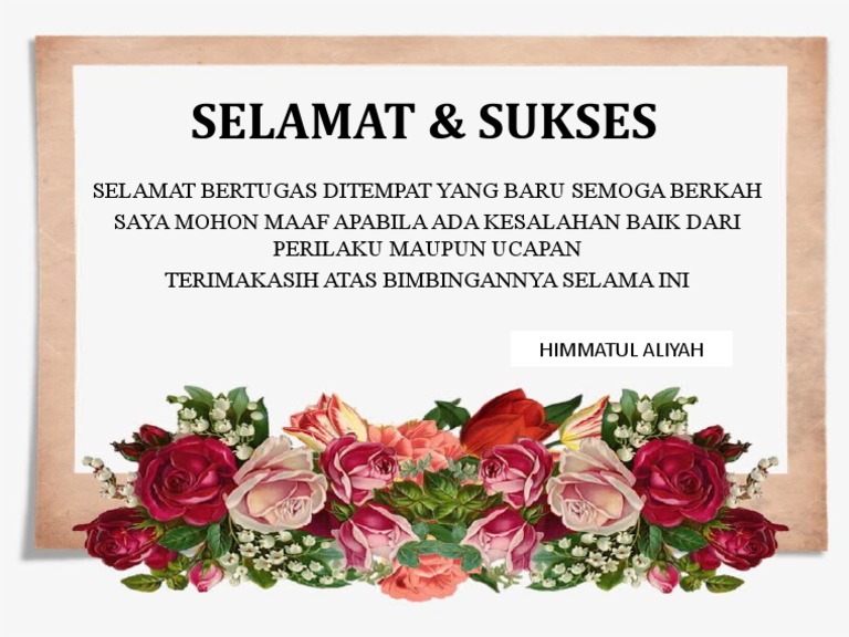 Selamat & Sukses | PDF