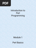 Introduction To Perl Programming