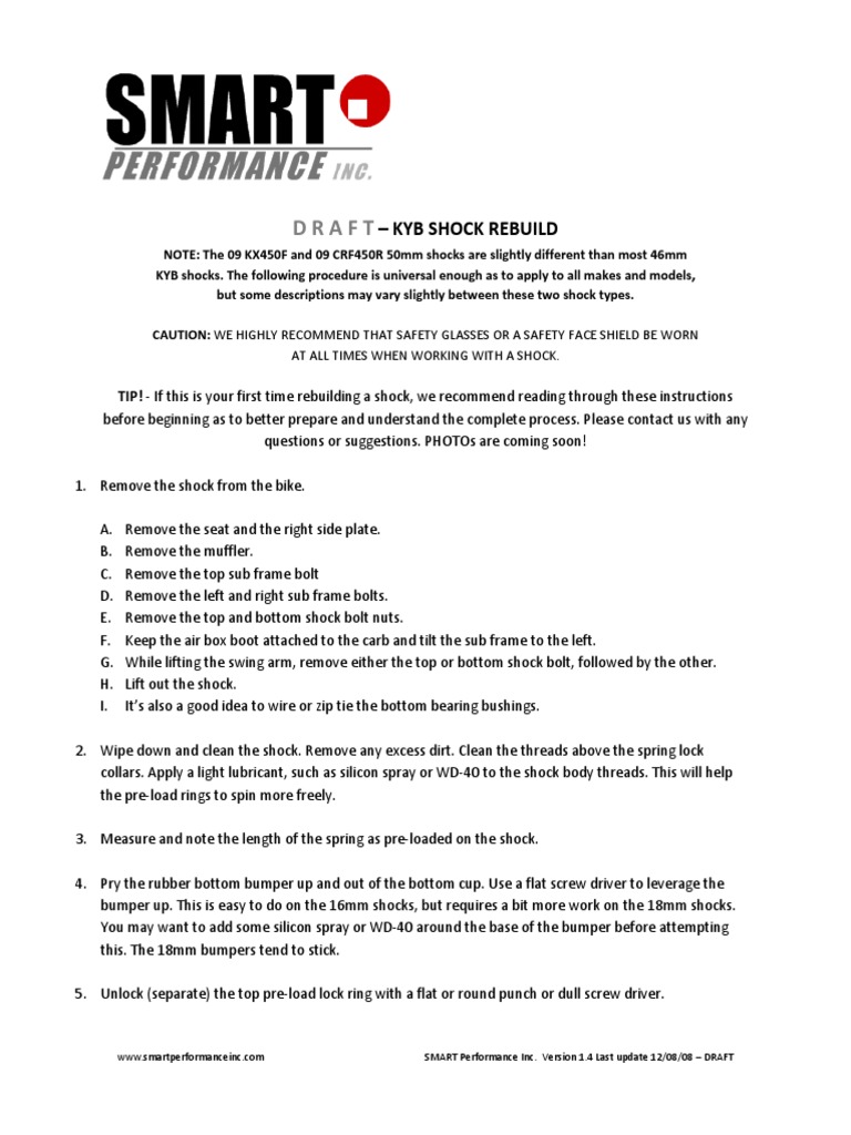 Kyb Shock Rebuild PDF Bearing (Mechanical) Piston