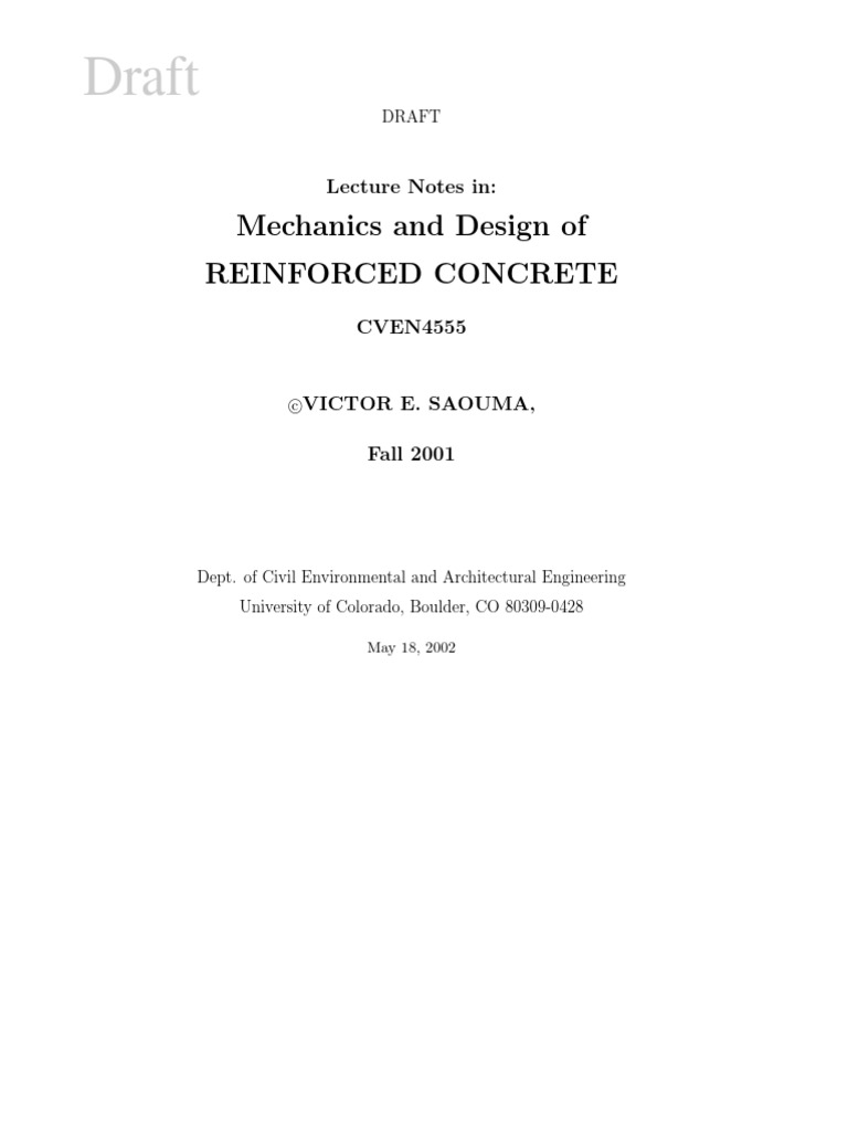Reinforced Concrete Design Notes | PDF | Beam (Structure) | Prestressed ...
