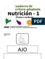 Cuaderno Lectoescritura Adaptada - Nutrición 1 - Frutas y Verduras