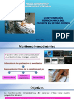 Tema Monitorización Hemodinamica Del Paciente en Estado Critico.