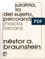 Braunstein Nestor Psiquiatria Teoria Del Sujeto Psicoanalisis Hacia Lacan
