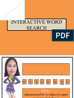 Interactive word search game with tech terms