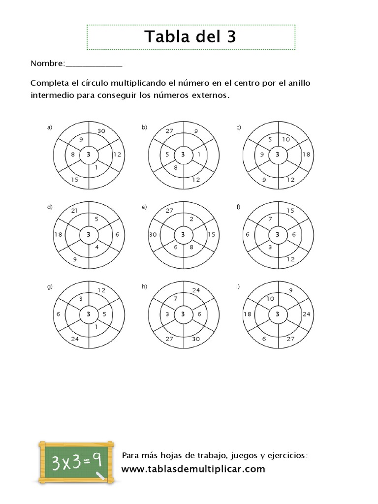 Ejercicios de la Tabla del 3 | PDF