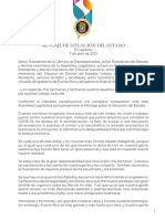 Mensaje de Estado Gobernador Pedro R Pierluisi