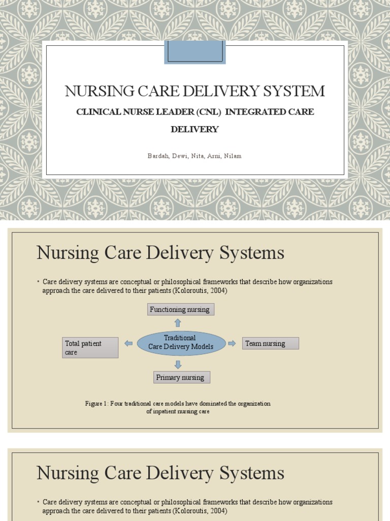 Nursing Care Delivery System PDF Nursing Health Care