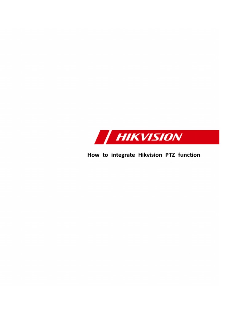 How To Integrate Hikvision PTZ Function | PDF | Hypertext Transfer ...