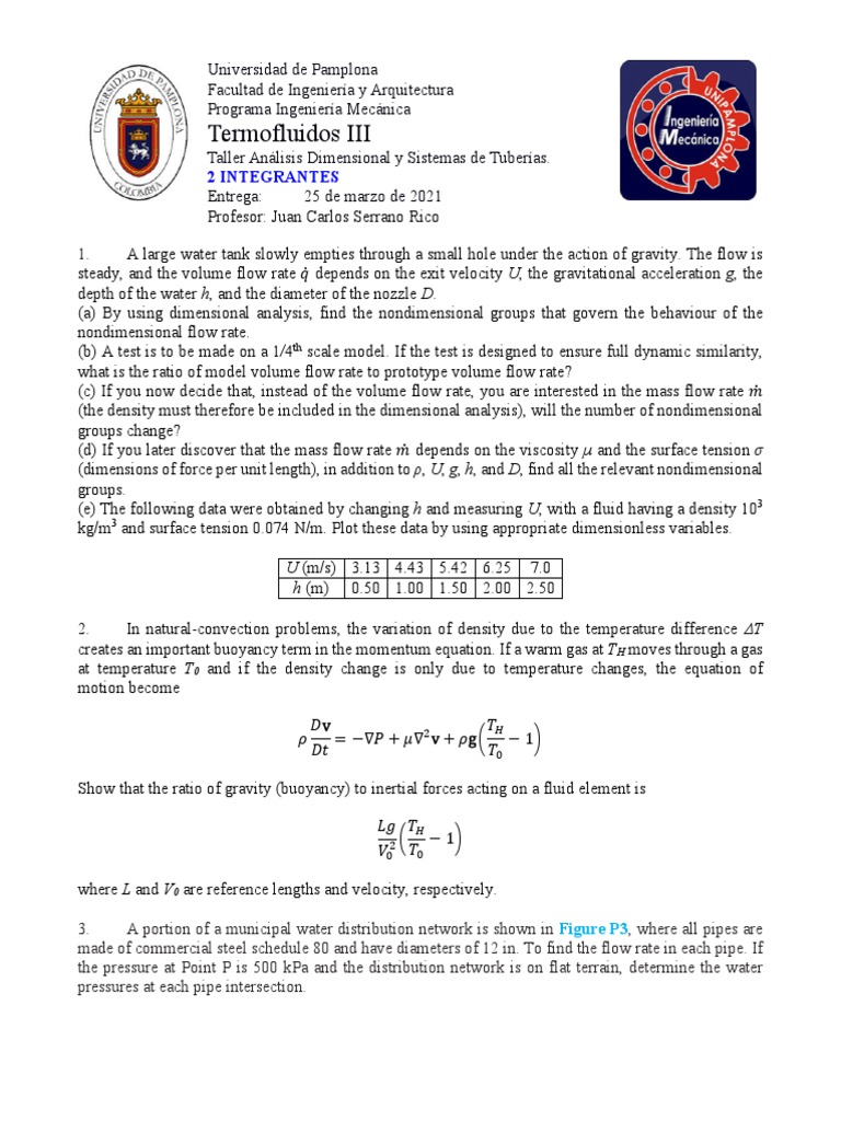 Dimensional Analysis in Fluid Mechanics | PDF | Fluid Dynamics | Flow ...