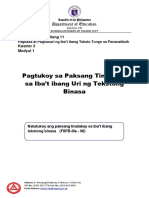 Filipino - 11 - Q3 - M1 - Pagsusuri Sa Paksa NG Binasang Teksto - v1 1