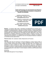 Aplicação de Mapeamento de Processos Em Uma Empresa de Pequeno Porte- Um Estudo de Caso Visando Melhoria Continua No Sistema de Gestão Da Qualidade