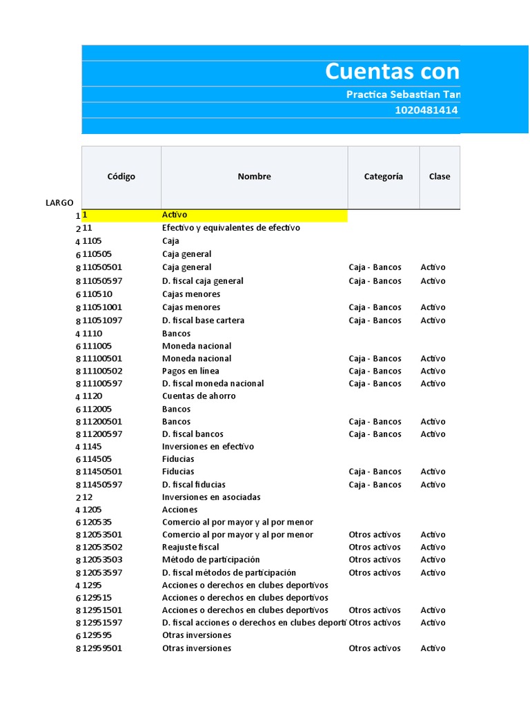 Códigos de Cuentas Contables | PDF | Activo fijo | Salario