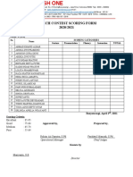 Speech Contest Scoring Form 2020/2021: Class: E (1/2)