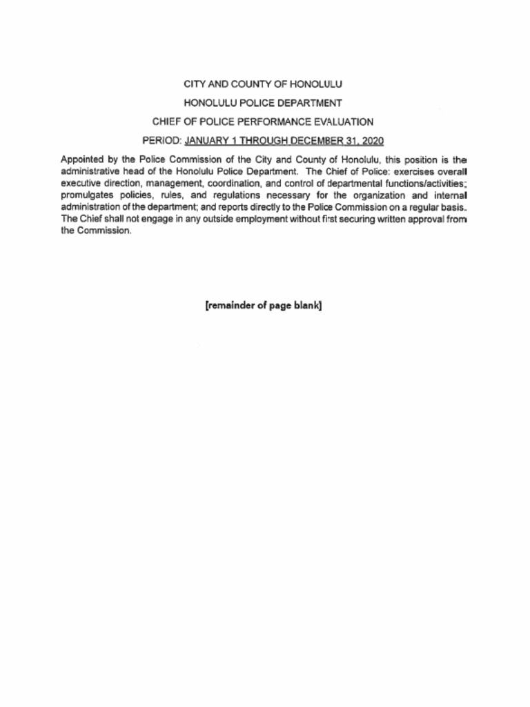 Police Chief Evaluation | PDF
