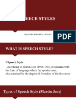Speech Styles: by James Robert R. Canlas