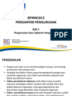 BPMN1013 Pengantar Pengurusan - Bab 1 - Pengurusan dan Cabaran Pengurusan