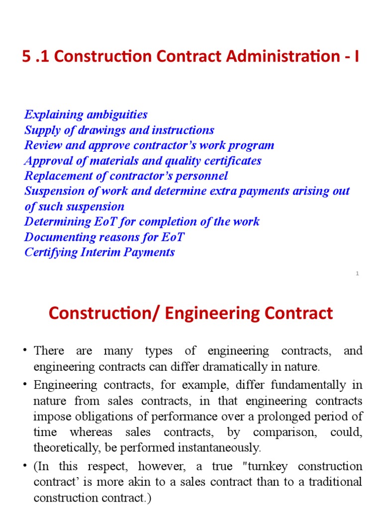 5 1 Construction Contract Administration I Download Free Pdf