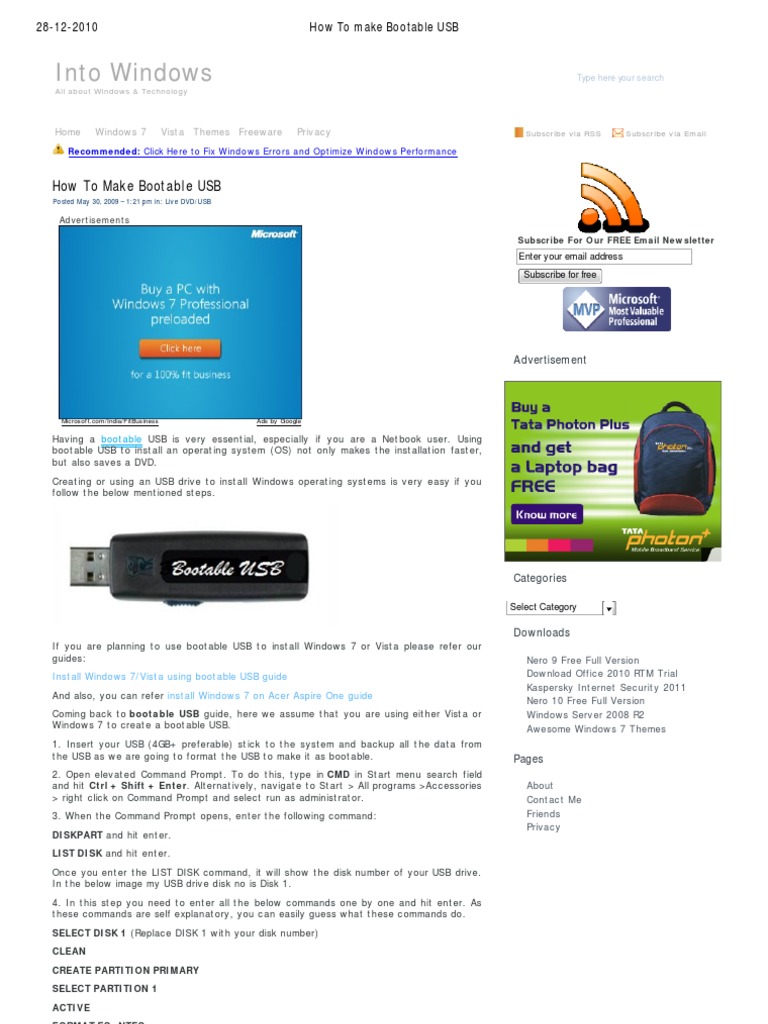 How to make usb bootable