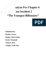 Case Analysis For Chapter 6 Case Incident 2 "The Youngest Billionaire"