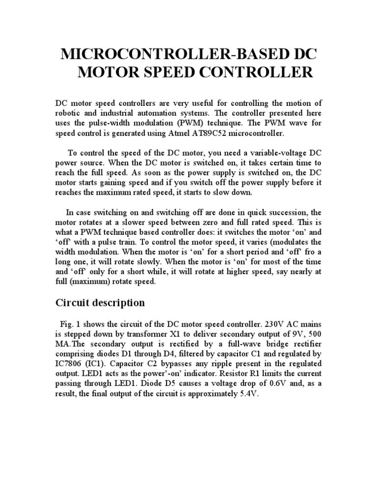 PWM-Based DC Motor Speed Control | PDF | Electric Motor | Rectifier
