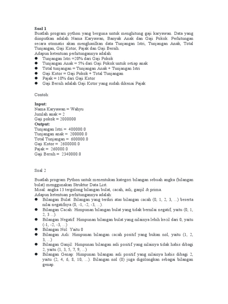 Soal Test Python | PDF