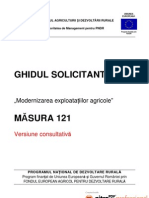 GHIDUL SOLICITANTULUI Pentru Masura 121 - Actualizat in 23.02.2011