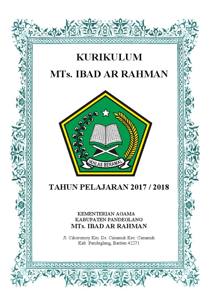 Dokumen Kurikulum Merdeka MTs 2017/2018 | PDF