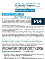 Diploma in Banking & Finance: Rules & Syllabus 2009