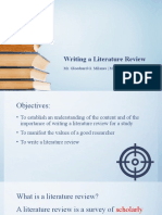 Writing A Literature Review