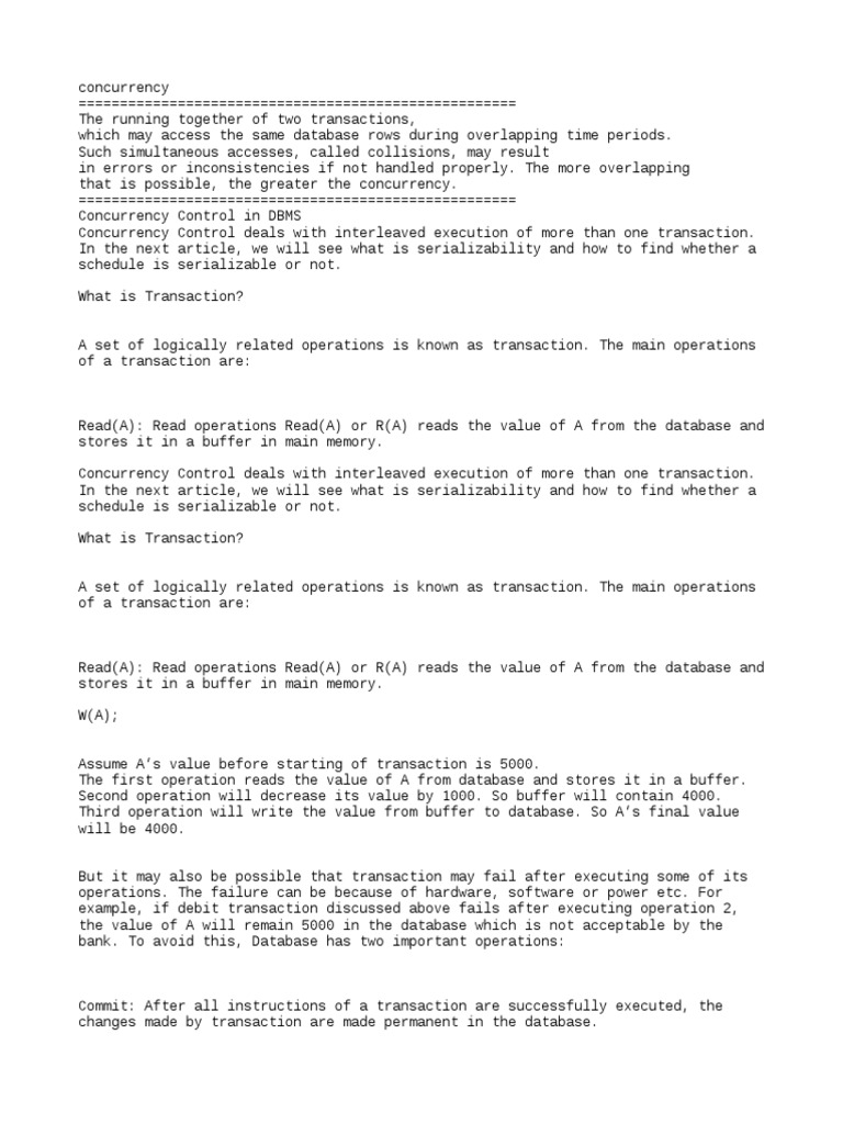 Transactions Properties | PDF | Database Transaction | Synchronization