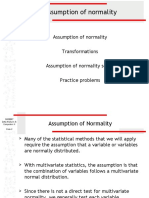 Assumption of Normality Transformations Assumption of Normality Script Practice Problems