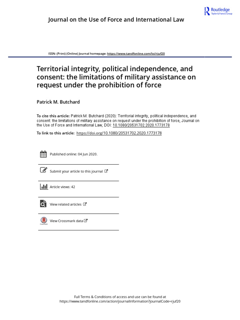 Political Independence And Territorial Integrity – DIOKPB