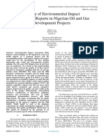 Quality of Environmental Impact Assessment Reports in Nigerian Oil and Gas Development Projects