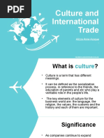 Culture and International Trade: Alizza Anne Asoque