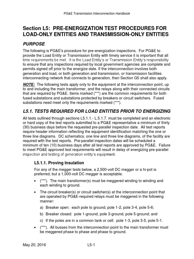Pre-Energization Testing Procedures | PDF | Transformer | Relay