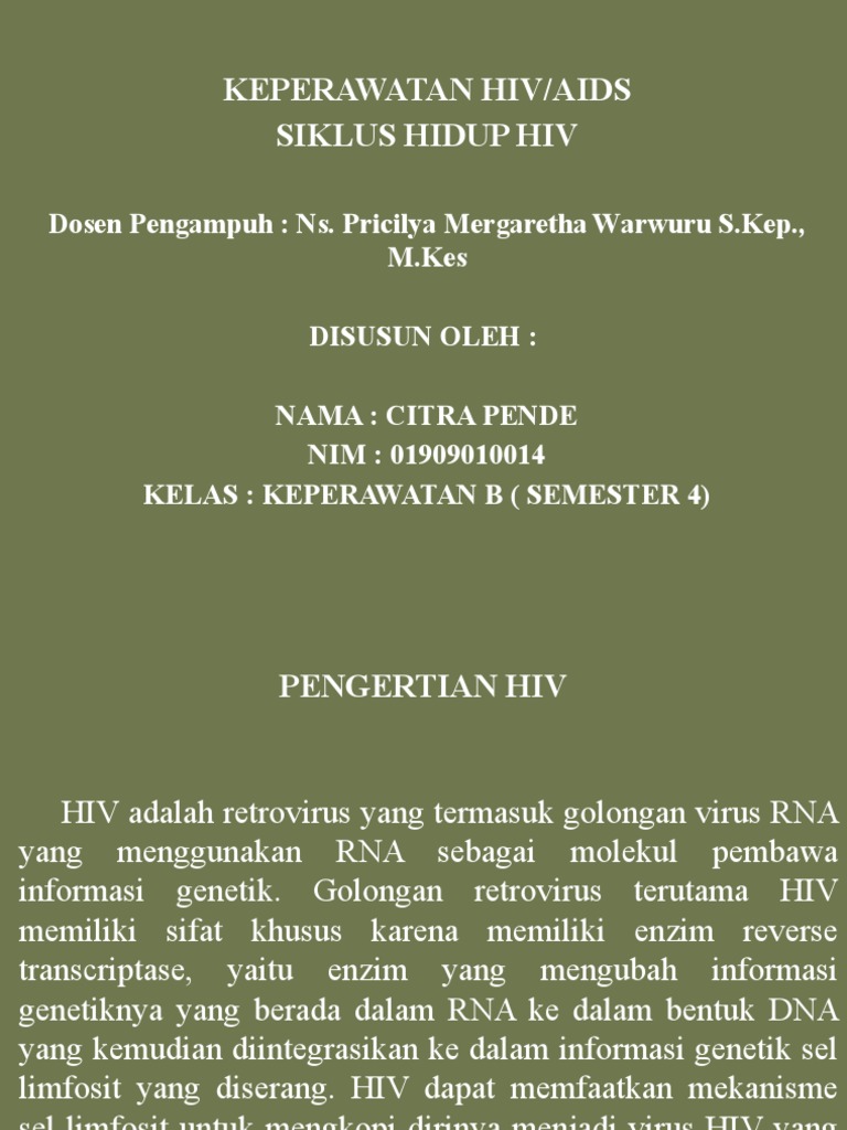 HIV/AIDS: Siklus Hidup dan Tahapan Infeksi | PDF
