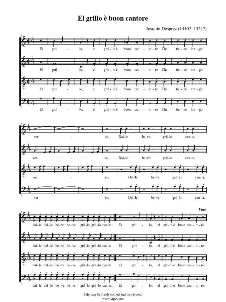 El Grillo È Buon Cantore PDF