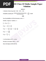 CBSE Class 10 Maths Sample Paper Solution Set 1