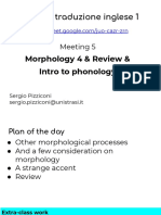 English Morphology Meeting 5 Review Phonology Introduction