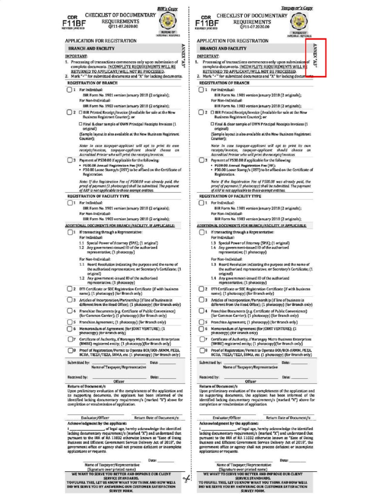 Bir requirements rmc 57 20 annex a3 application for registration