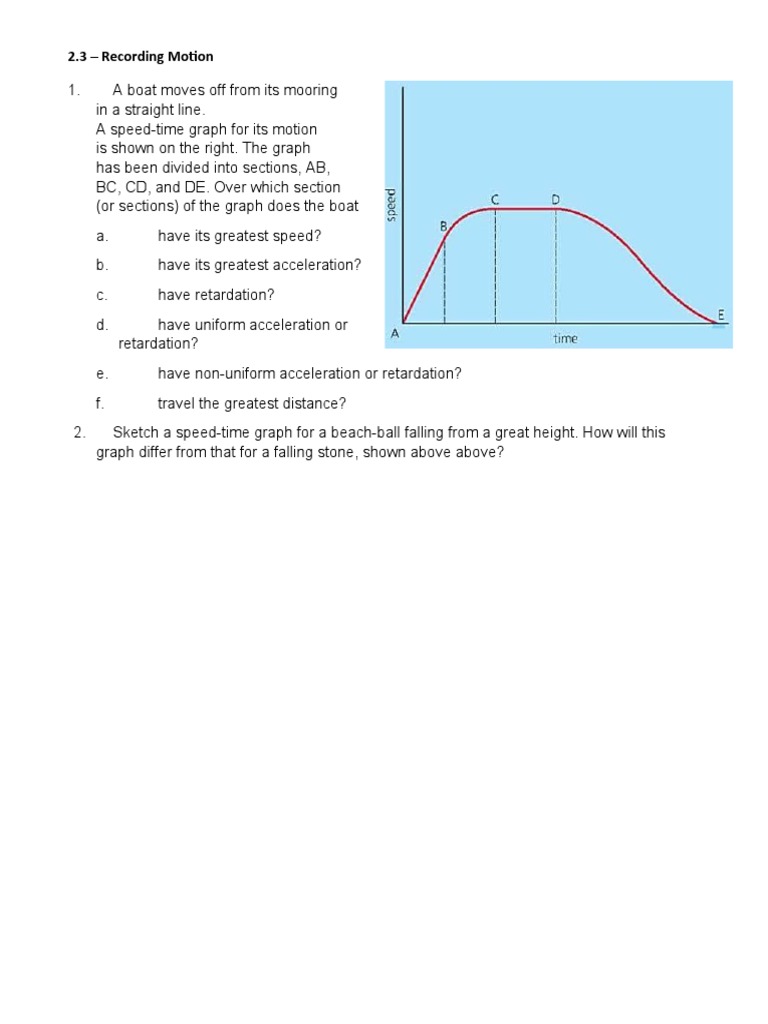 2.5 - More Motion Graphs | PDF | Science & Mathematics