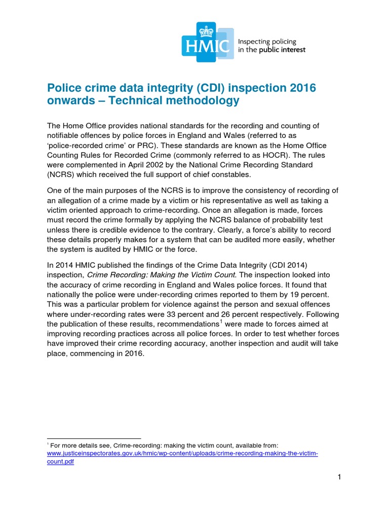 CDI Methodology for Crime Data Audit | PDF | Confidence Interval | Audit