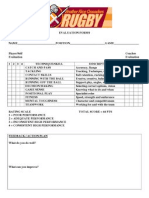 Rugby Evaluation Form