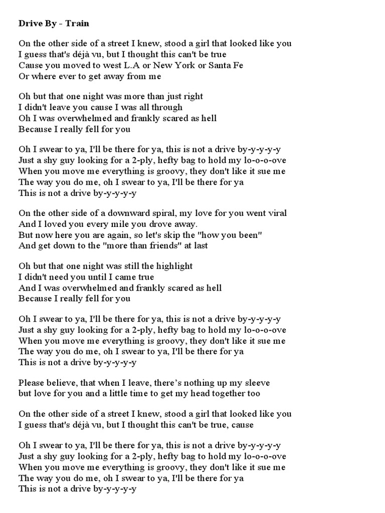 Drive by Train Chords PDF