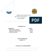 Signals and System (3+1) DE-40 EE Semester 4 Spring 2020: Lab Report # 04