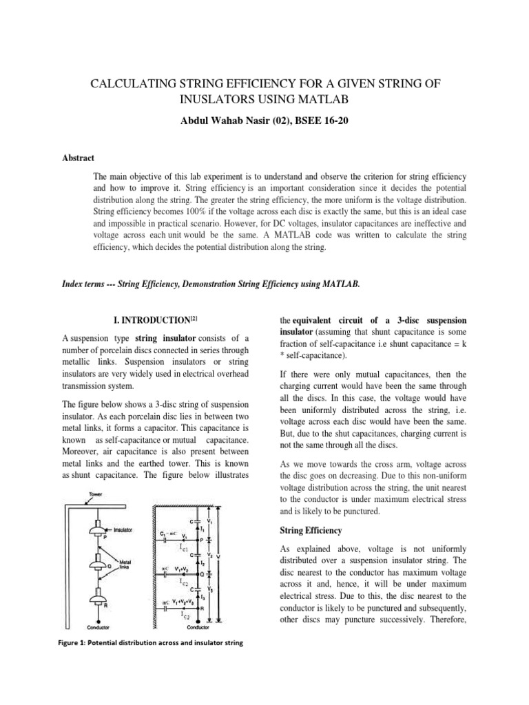 String Efficiency in Suspension Insulators | PDF | Capacitance ...