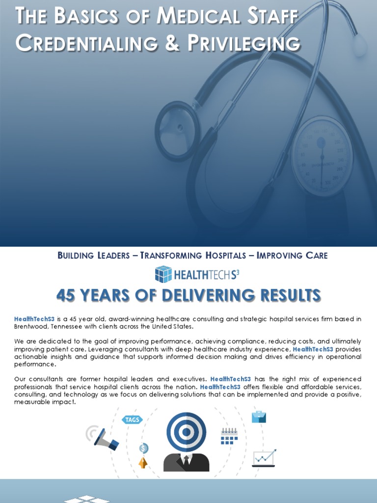 Basics of Medical Staff Credentialing and Privileging April 10 PDF Family Medicine Physician